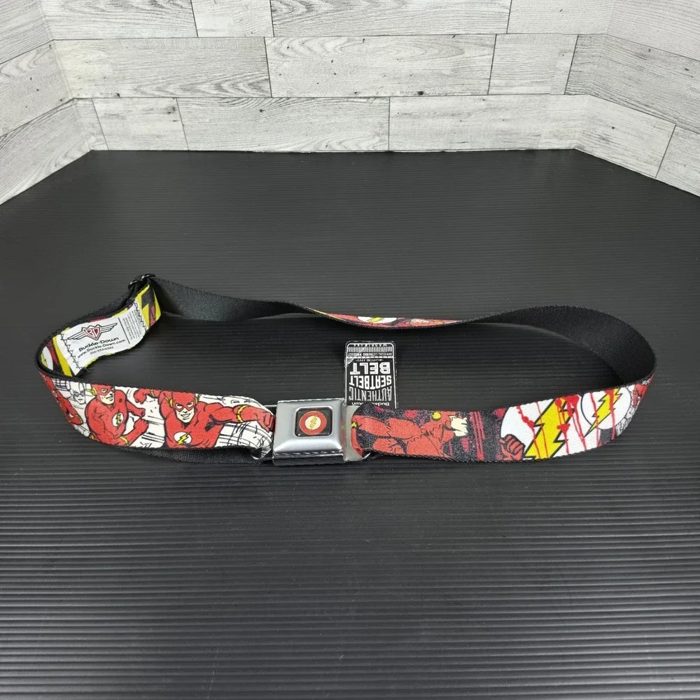 Buckle‎ Down Brand Belt Buckle Mens Women Kids DC Comics Flash Great Shape NWT